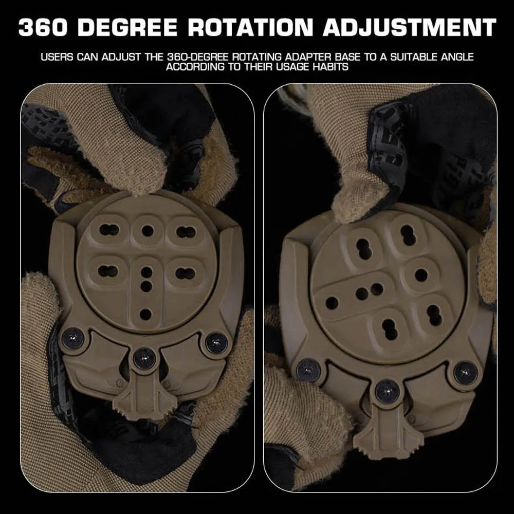 Adaptador de funda táctica, sistema MOLLE giratorio de 360 grados, portátil, para caza al aire libre, combate, Airsoft, accesorios de funda de extracción rápida - imagen 5
