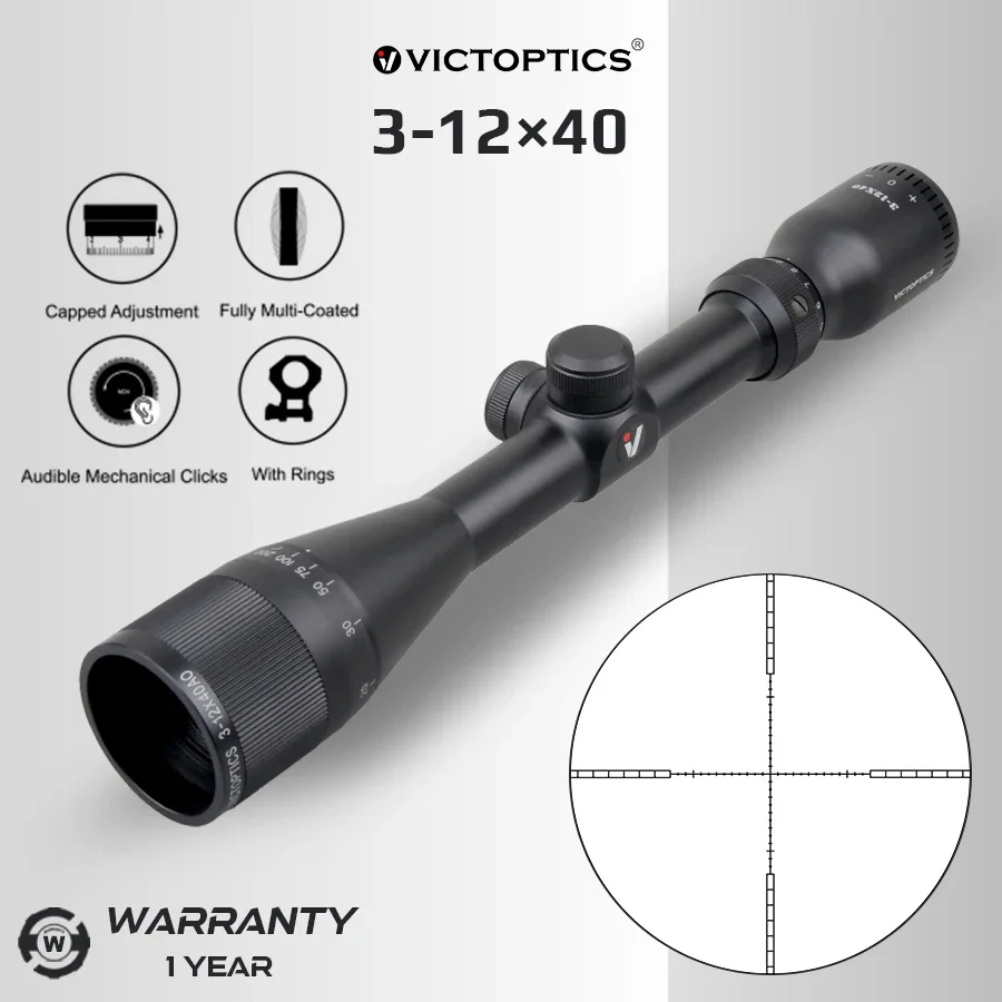 Victoptics-mira telescópica SFP 3-12X40, equipo Airsoft, campo de visión más amplio, adquisición de lunettes de caza, mira objetivo rápida