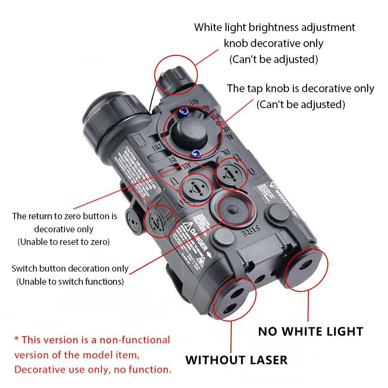 Indicador láser táctico NGAL de nailon, caja simulada, modelo decorativo Dbal-a2 Peq-15 LC-5C Airsoft caza, láser no multifunción - imagen 4