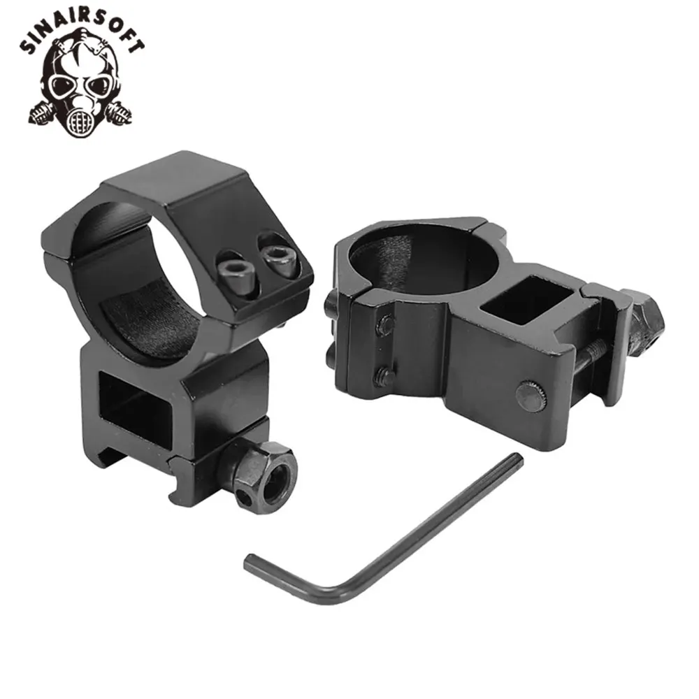 Anillo de montaje para mira de caza, 1 par, para alcance de tubo de 25,4mm y 30mm de diámetro, 11mm, 20mm, riel Picatinny de cola de milano, soporte para linterna táctica - imagen 3