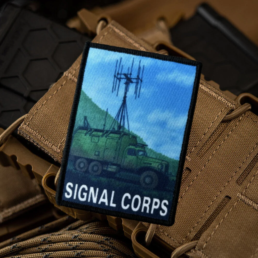 Parche impreso "Signal Corps", insignia de moral táctica con gancho y bucle, parches militares, brazalete, ropa de Chevron, pegatinas para mochila - imagen 4
