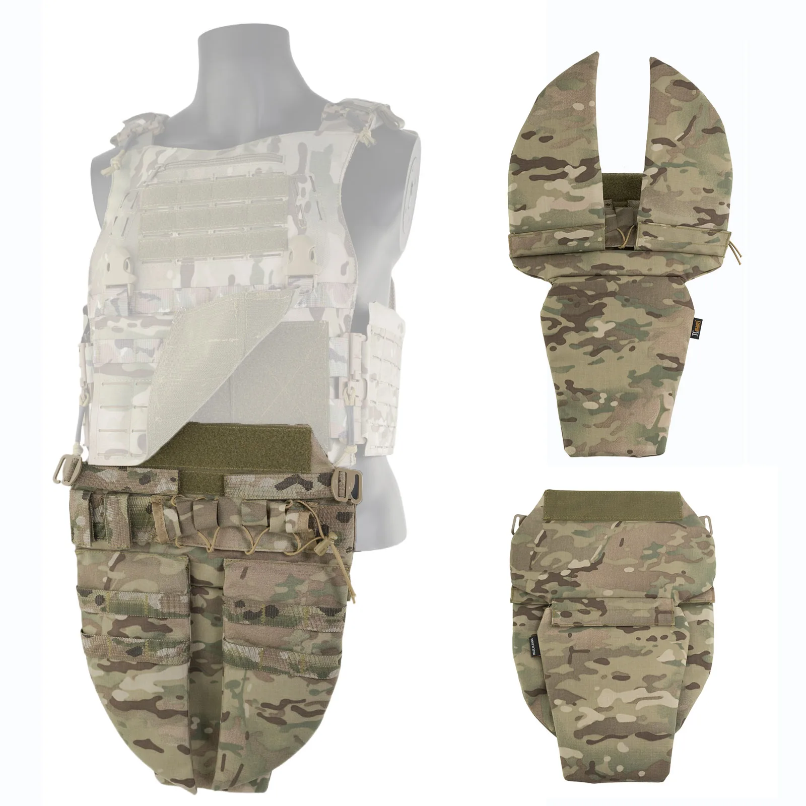 Chaleco táctico protección de entrepierna protección exterior universal tablero MOLLE bolsa abdominal táctica