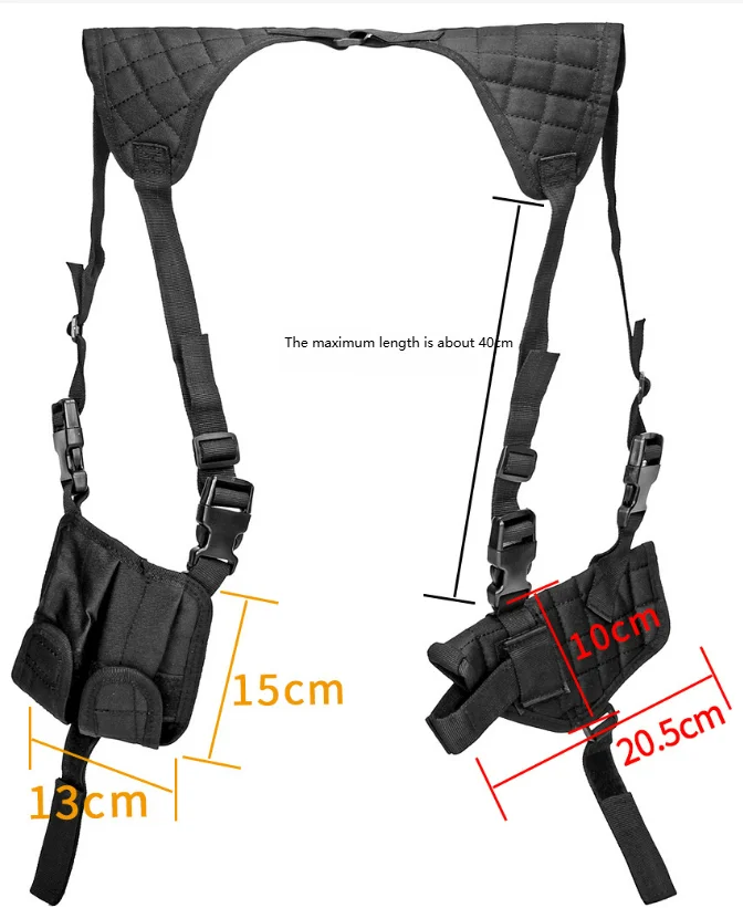 Fundas tácticas ocultas, bolsas para pistola de doble revista oculta, funda para pistola sigilosa para axilas, accesorios de caza y tiro