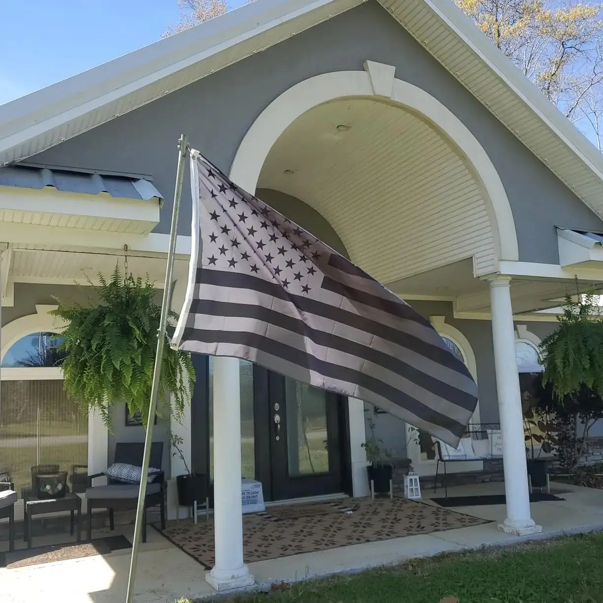 Bandera americana totalmente negra de 90x150 cm EE. UU. para decoración