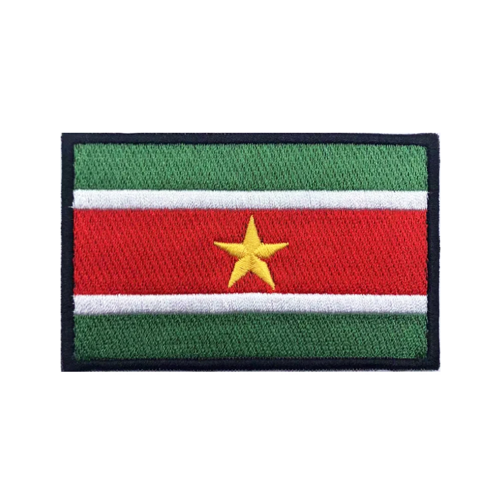 Parches bordados de la bandera nacional de nepal, banda para el brazo, insignia bordada de gancho y bucle, rayas militares