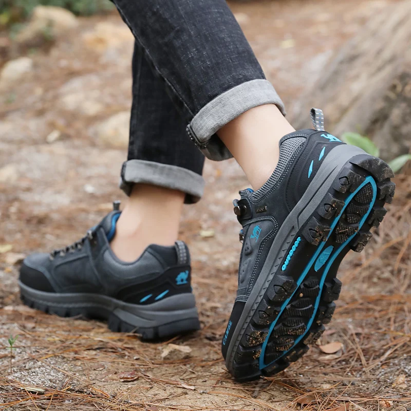 HIKEUP-zapatos de senderismo al aire libre para hombre, botas del ejército de combate táctico transpirables, zapatillas de entrenamiento en el desierto, zapatillas de Trekking antideslizantes - imagen 5