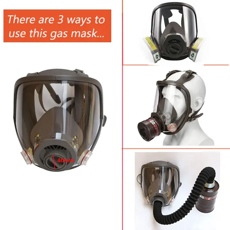 Máscara de Gas 6800 de 3 interfaces, filtro 6001/6002/6004, filtro 2091 5N11, pintura en aerosol de algodón, protección contra formaldehído a prueba de polvo, seguridad - imagen 3