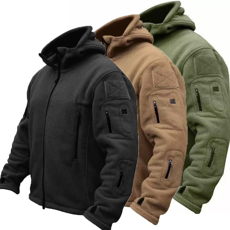 Sudadera militar de otoño e invierno para hombre, chaquetas de lana, jersey táctico, informal, para senderismo, Camping, escalada, senderismo, abrigo a prueba de viento