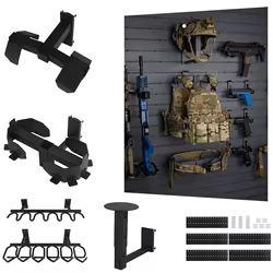 Chaleco táctico MOLLE para caza, cinturón y soporte de rifle pared