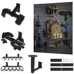 Chaleco táctico MOLLE para caza, cinturón y soporte de rifle pared