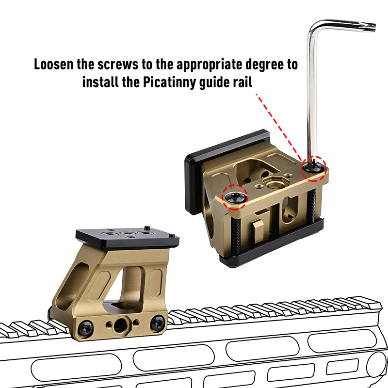 WADSN táctico UN FAST MRDS FTC OMNI para soportes ópticos de mira de punto rojo 2,26 "a línea central óptica riel Picatinny de 20mm M4 AR15 - imagen 5