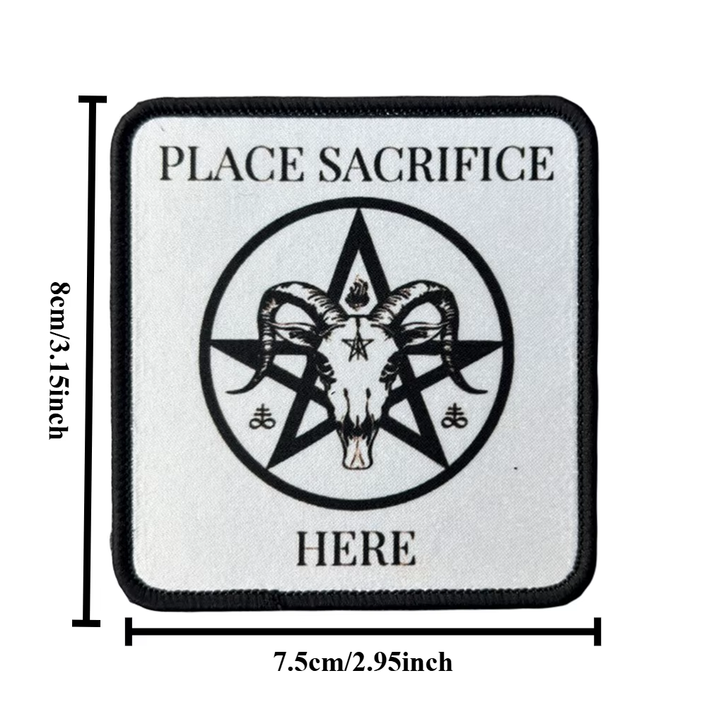 Parche táctico velcro Baphomet calavera - imagen 2