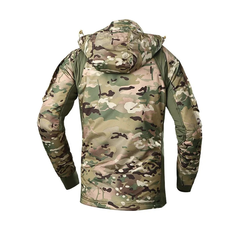 Chaqueta cortavientos con capucha para hombre, abrigo de lana estampada, prendas de vestir exteriores, 2024 - imagen 2