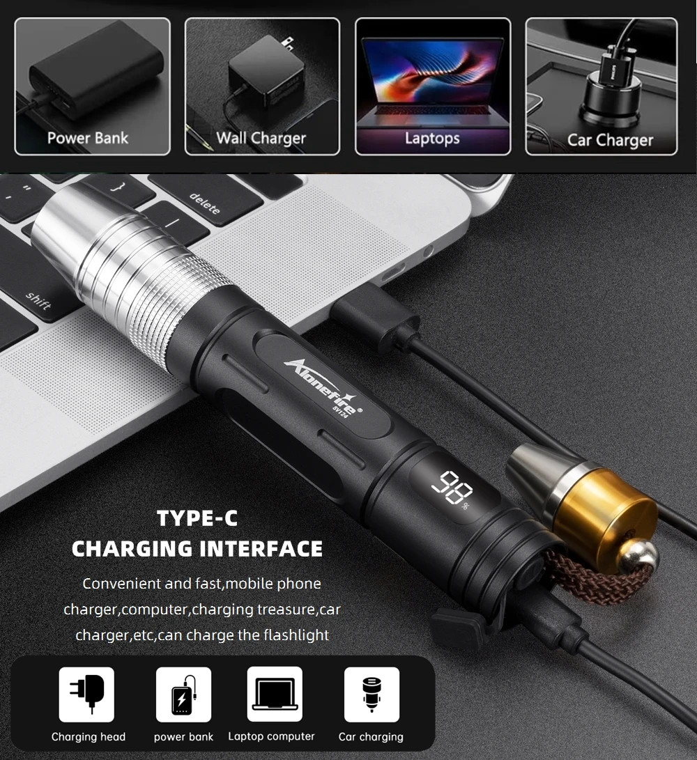 Linterna UV 365nm recargable detector de gemas y jade - imagen 4