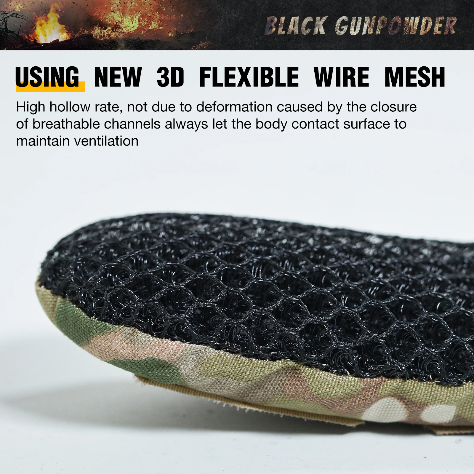 Almohadillas de malla transpirable para la cintura, accesorio táctico para el hombro y la mochila, amortiguación 3D - imagen 4