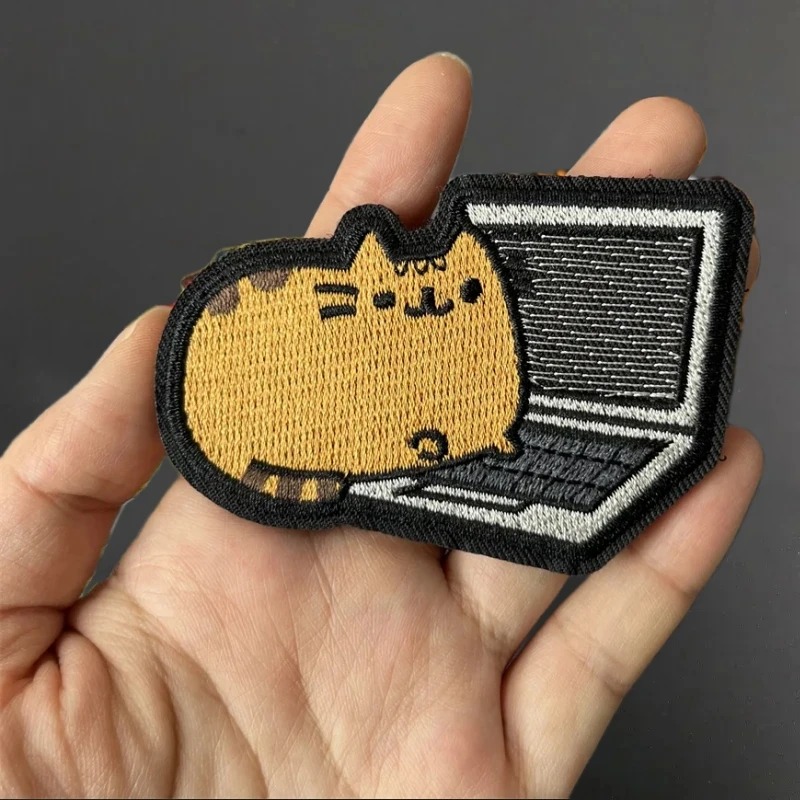 Parches bordados de gato "I'm Busy", emblema de moral táctica, pegatina de gancho y bucle para mochila - imagen 2