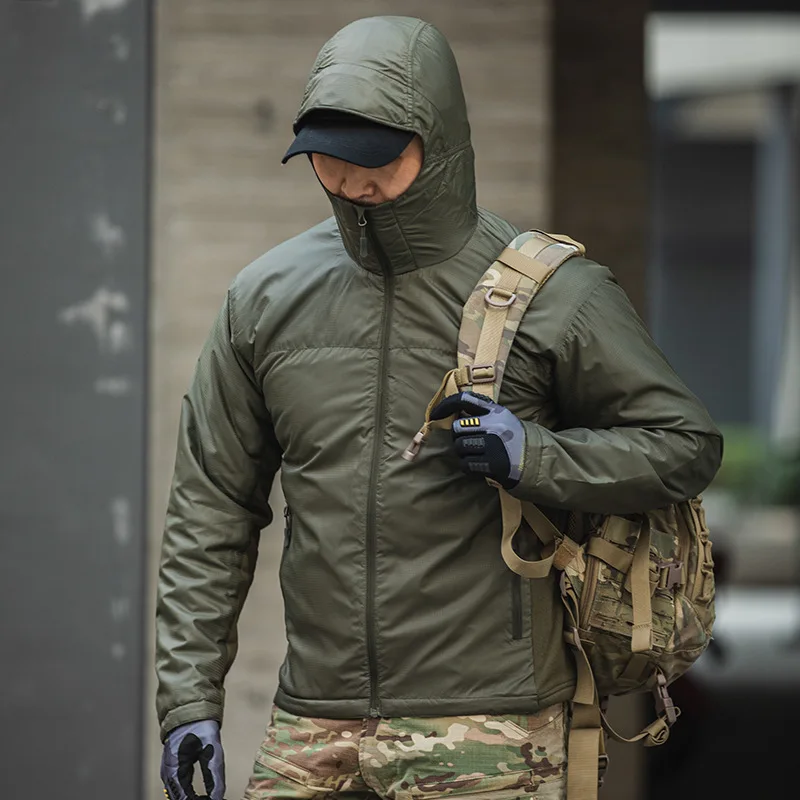Chaqueta gruesa de algodón con capucha para hombre, Parkas del ejército militar, chaquetas de combate al aire libre, cortavientos impermeable ligero, Invierno - imagen 5