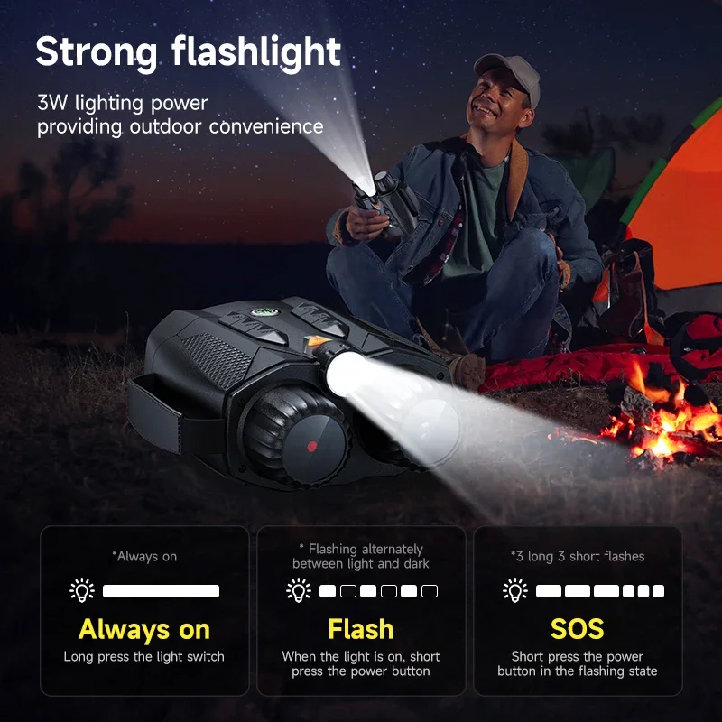 Gafas de visión nocturna 4K, 5W, 850NM, alcance de caza, batería recargable de 5000mAh, pantalla HD de 3 pulgadas, binoculares infrarrojos térmicos digitales 10x - imagen 5