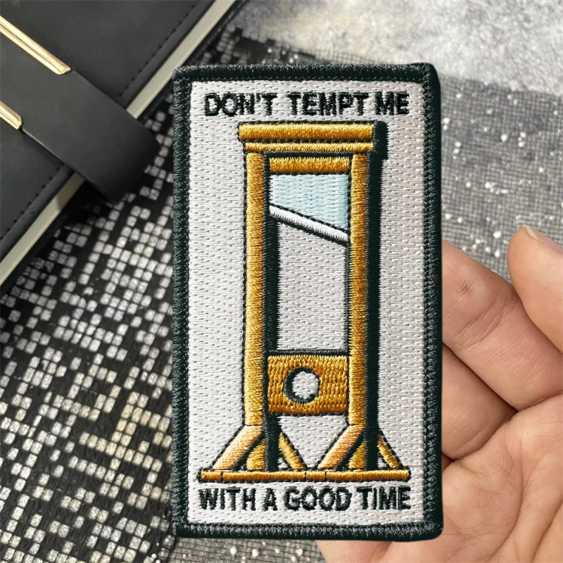 Parche bordado Don't Tempt Me con una buena vez, insignia de moral, brazalete táctico, gancho y bucle, mochila, sombrero, accesorios, pegatinas