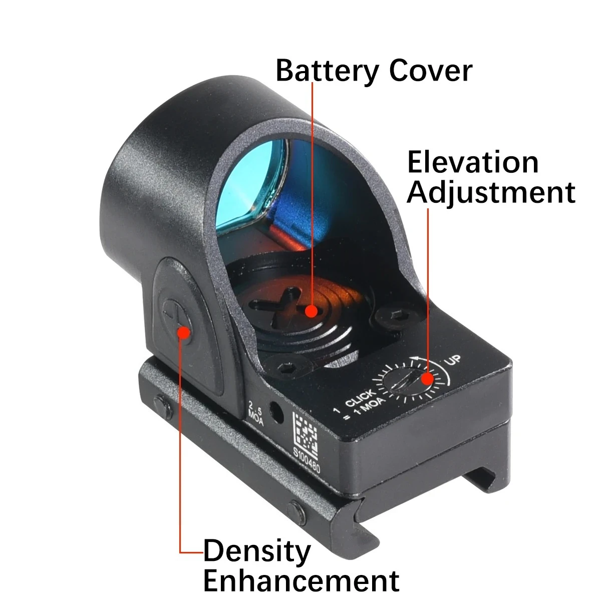 Mini colimador de punto rojo para reflejo táctico, RifleScope compatible con pistola GLOCK Airsoft, montaje en riel de 20mm para caza AR15 M4 - imagen 2