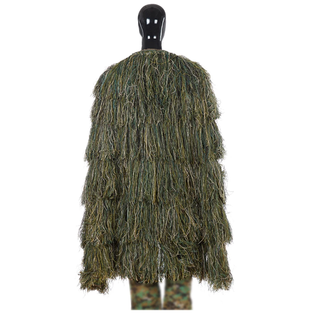 Poncho táctico Ghillie ligero para francotirador, Top para Airsoft, Paintball, traje de Poncho Ghillie, Woodland - imagen 4