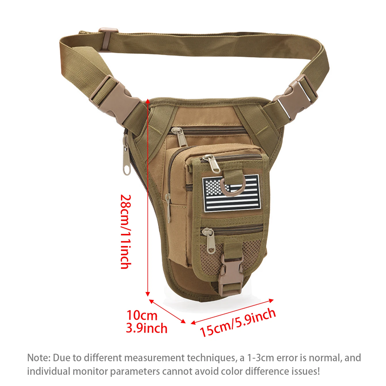 Riñonera ajustable para deportes al aire libre de hombre con múltiples bolsillos y riñonera duradera adecuada para senderismo y acampada - imagen 5