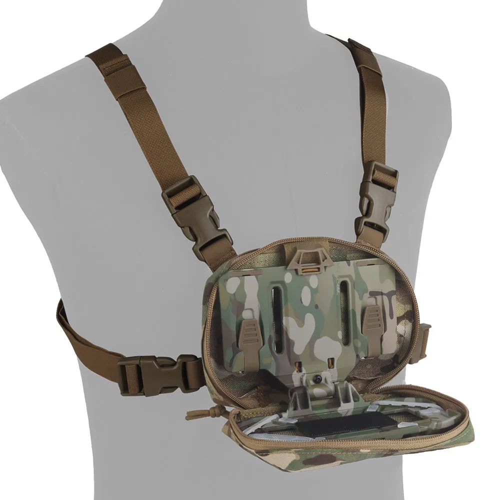  Juego de bolsa para tablero de navegación táctica para teléfonos grandes, GPS, brújula, cremallera, fijación de sujeción mágica para uso en Airsoft al aire libre - imagen 2