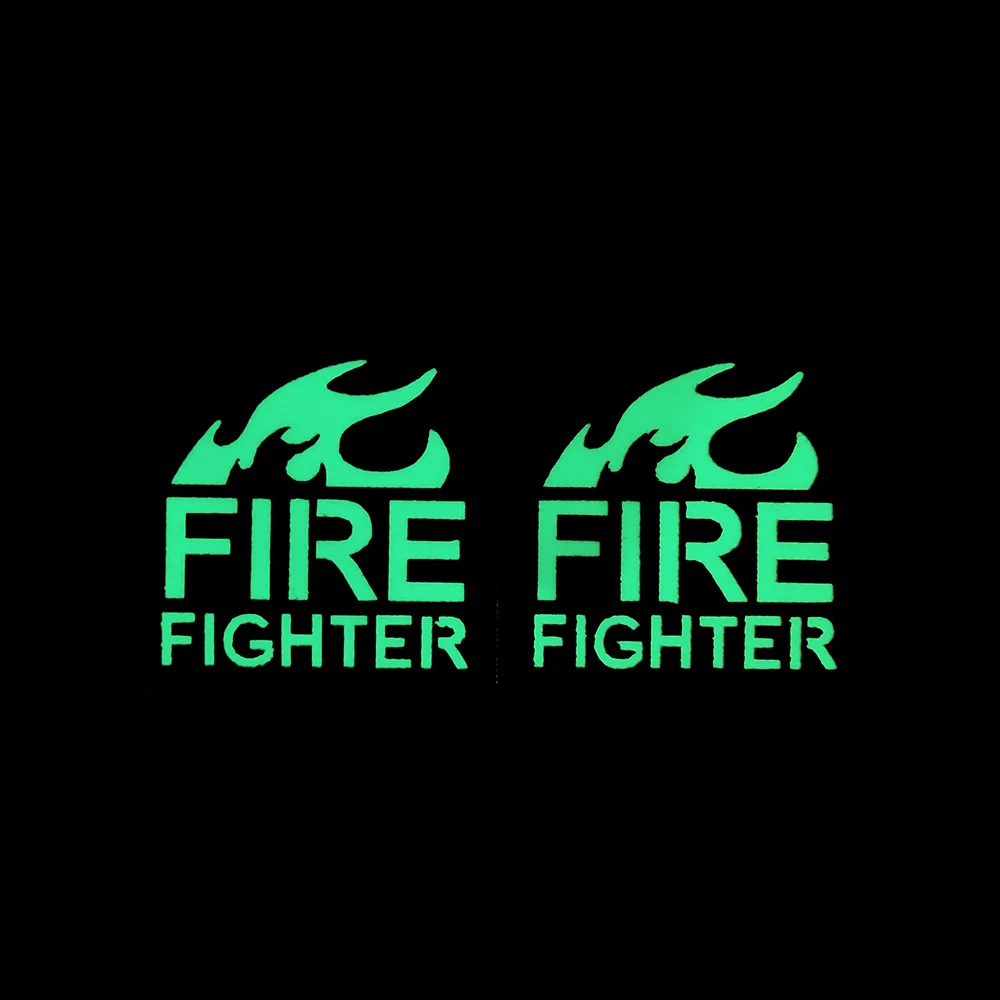 Mini pegatina mágica reflectante de fuego que brilla en la oscuridad, equipo de rescate de bombero, etiqueta de gancho y bucle, parches militares, anillo - imagen 4