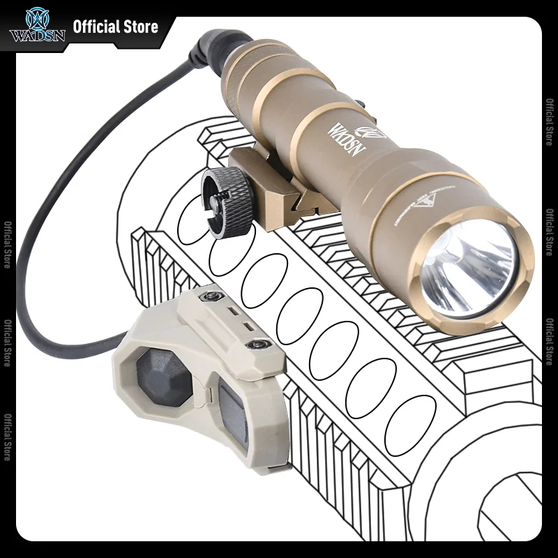 Linterna táctica WADSN SF M300C/M600U 510/800 lúmenes luz LED blanca AXON interruptor Dual Fit 20MM Rail caza arma Scout Luz - imagen 4