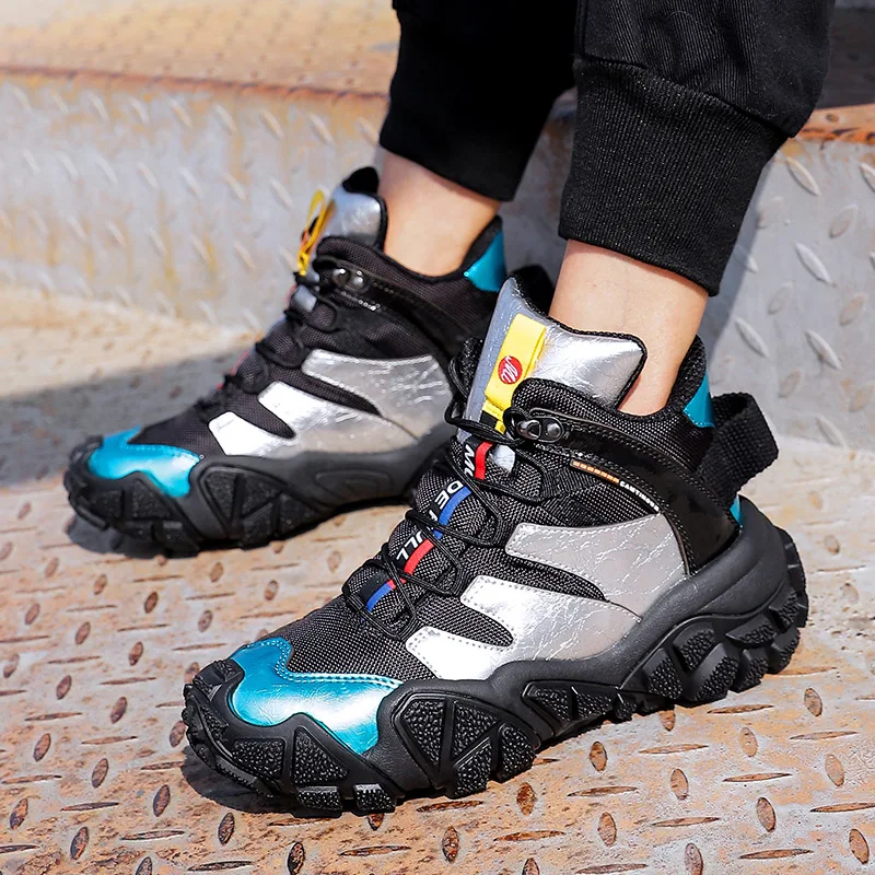 MODE FULL Zapatos de senderismo al aire libre, zapatos de trekking para hombre, botas de cuero coloridas de alta calidad para otoño e invierno, zapatillas impermeables para mujer - imagen 2