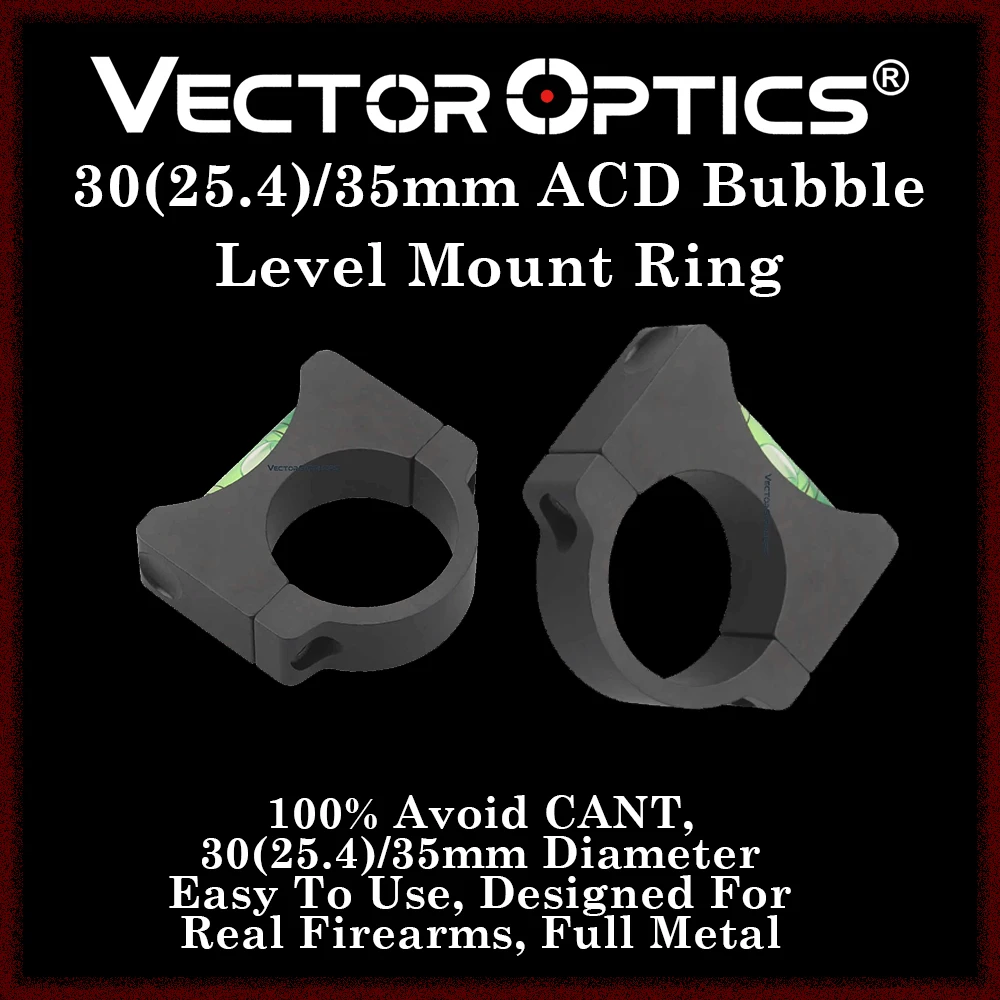 Vector Optics-mira de Rifle con nivel de burbuja, anillo de pistola de aire, tubo de equilibrio, tubo de Airsoft, montaje de pistola, 25,4mm, 30mm, 34mm - imagen 5