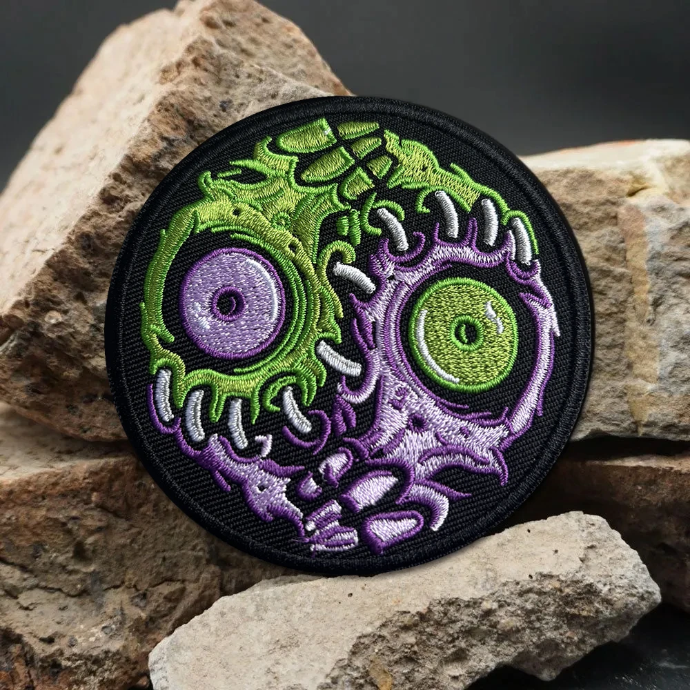 Parche bordado ojos monstruo mutante para ropa Halloween