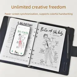 Cuaderno escritura borrable con papel reutilizable, juego bolígrafos digitales portátiles para escritura a mano Digital,