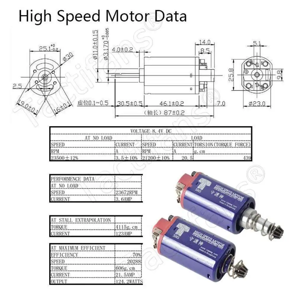 Motor SHS AEG de eje corto para Airsoft AK Ver.3, caja de cambios de alto par, engranaje de piñón de velocidad, tipo D, accesorios de caza de tiro - imagen 5
