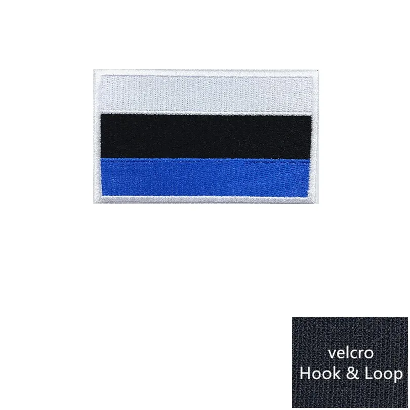 Parches bordados de bandera de Estonia para ropa, rayas, emblema táctico del ejército militar, apliques, insignias - imagen 3