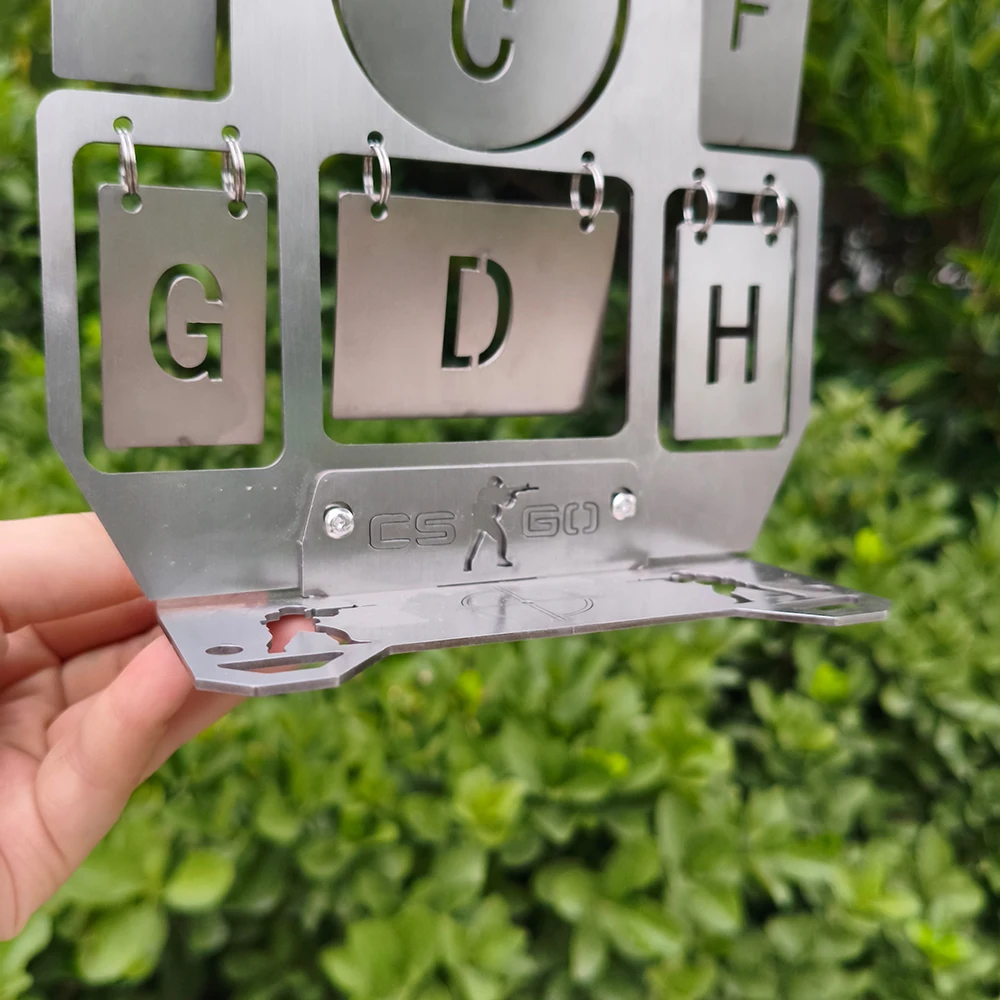 Objetivo de tiro de acero inoxidable S/M/L para tirachinas, bola de acero, objetivo de pistola, objetivo de entrenamiento de tiro con arco, soporte de objetivo - imagen 5