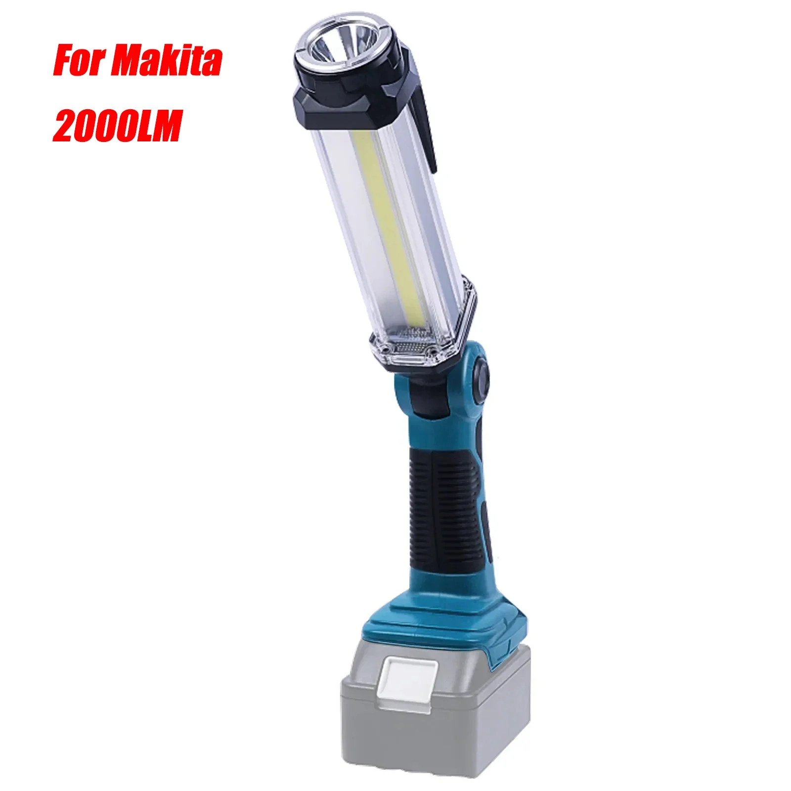 Luz LED de trabajo de 2000LM, linterna portátil para exteriores, linternas de Camping, luz empotrada Vertical para batería de iones de litio Makita de 14,4 V-18V - imagen 2