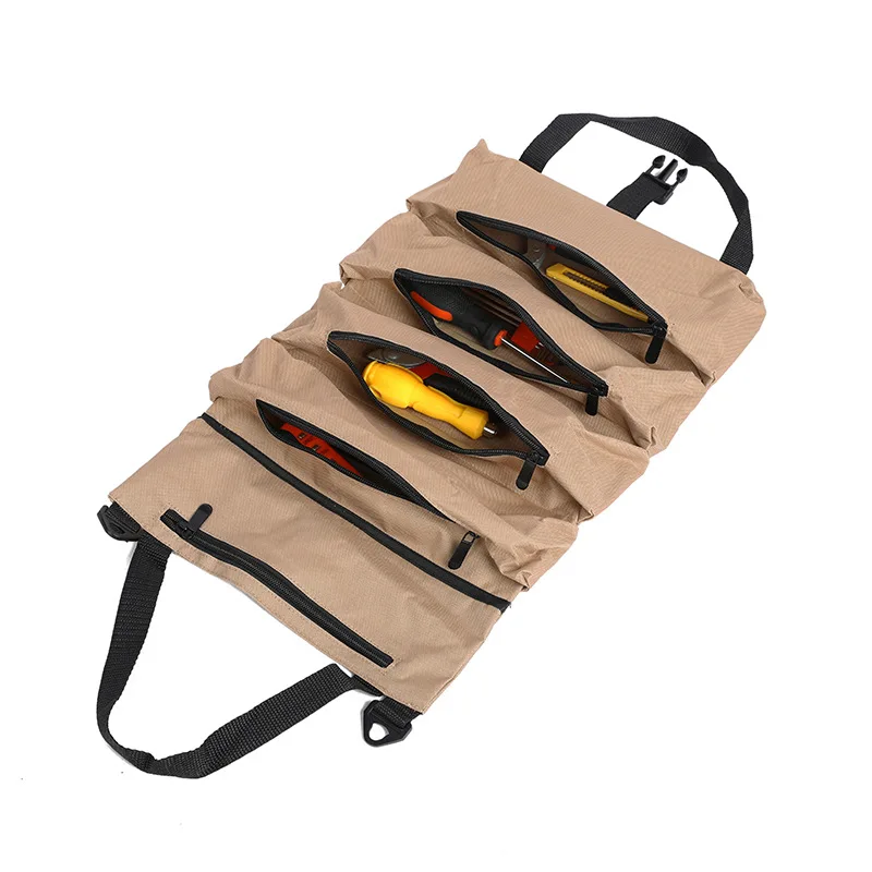 Bolsa en rollo de herramientas portátil, bolsa, llave, destornillador, alicates, rollo de bolsas, estuche, rollo de lona, organizador de herramientas, bolsa de almacenamiento de herramientas - imagen 2