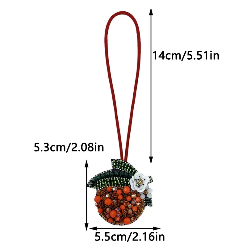 Parche con cuentas de fruta, abalorios, aguacate, limón, bolsa, abalorio, colgante de diamantes de imitación, joyería de Festival bohemio con decoración de cuerda, regalo DIY - imagen 3
