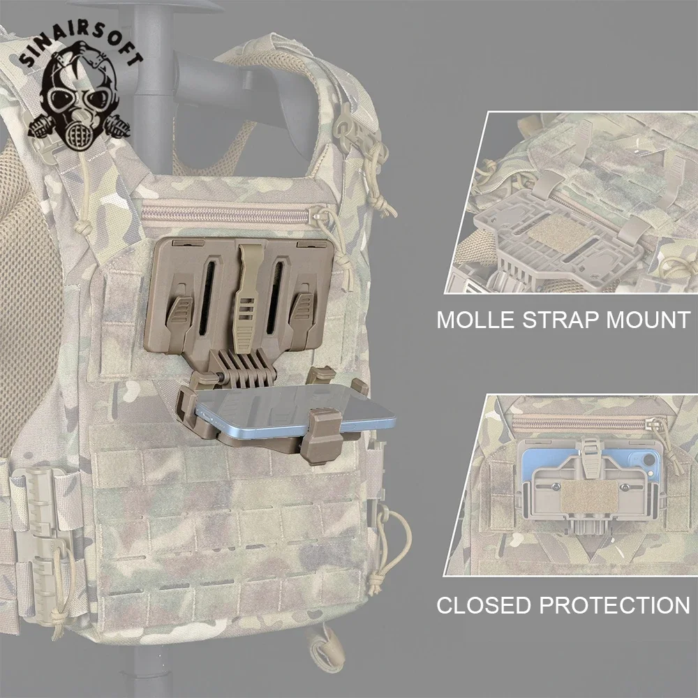 Soporte de teléfono MOLLE táctico Universal para chaleco portador de placa Clip ajustable ciclismo al aire libre bicicleta Airsoft senderismo militar - imagen 3