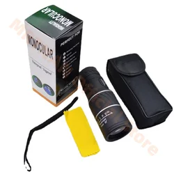 Telescopio Monocular de película verde portátil de alta definición para exteriores 16x52, telescopio de concierto de senderismo con poca luz y alcance HD