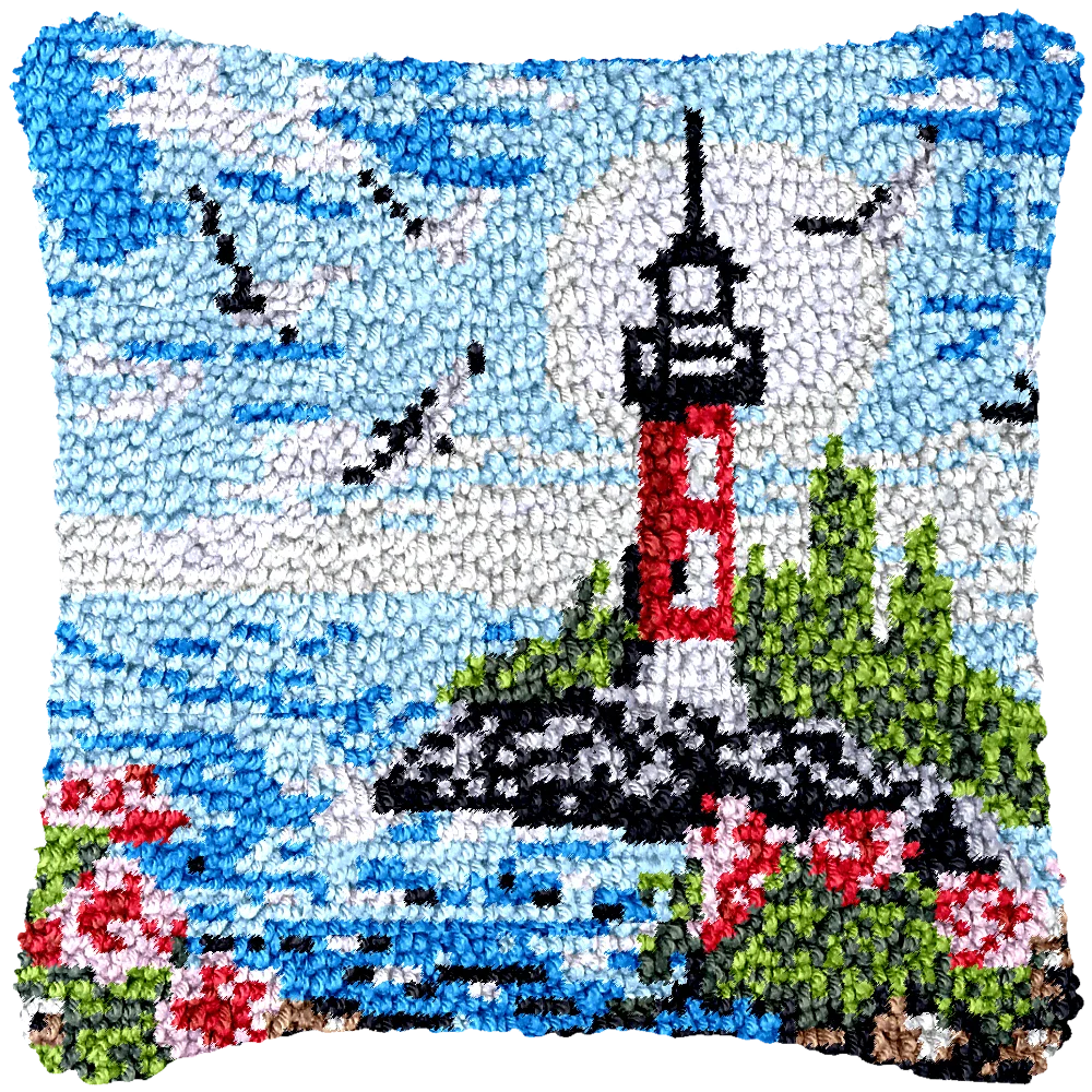 Kit de gancho de pestillo para paisaje al aire libre, alfombrillas, cojín, almohada, manualidades, paquete de botones de costura, cojín, pestillo bordado, decoración de gancho - imagen 5