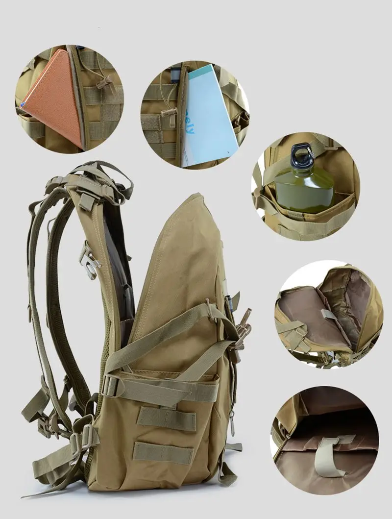 Mochila multifuncional para acampar y cazar al aire libre, bolsa para deportes de senderismo y montañismo para hombre, mochila táctica Oxford 900D - imagen 2