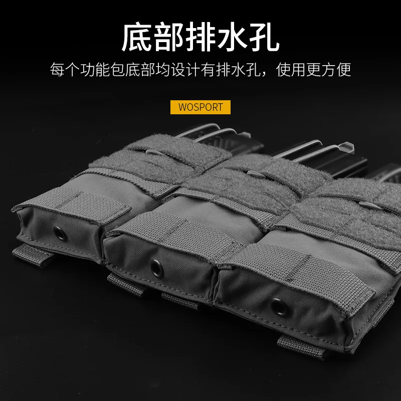 Equipo táctico del ejército para exteriores, chaleco de camuflaje, paquete Triple, Molle, multiusos, juego de Paintball, Kit de accesorios, 5,56 - imagen 4