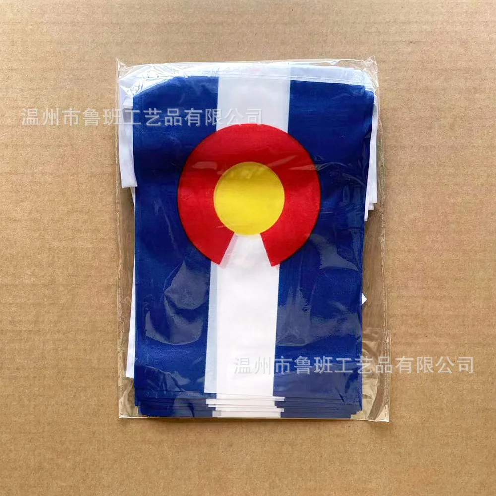 SKY FLAG Banderines de Colorado, 14x21cm, 20 unids/lote, banderas de hilo de Colorado, banderín para decoración de festivales y vacaciones - imagen 3