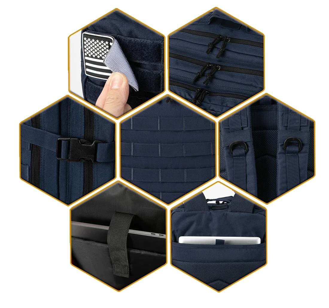 Mochila táctica MOLLE alta capacidad hombre senderismo camping - imagen 5