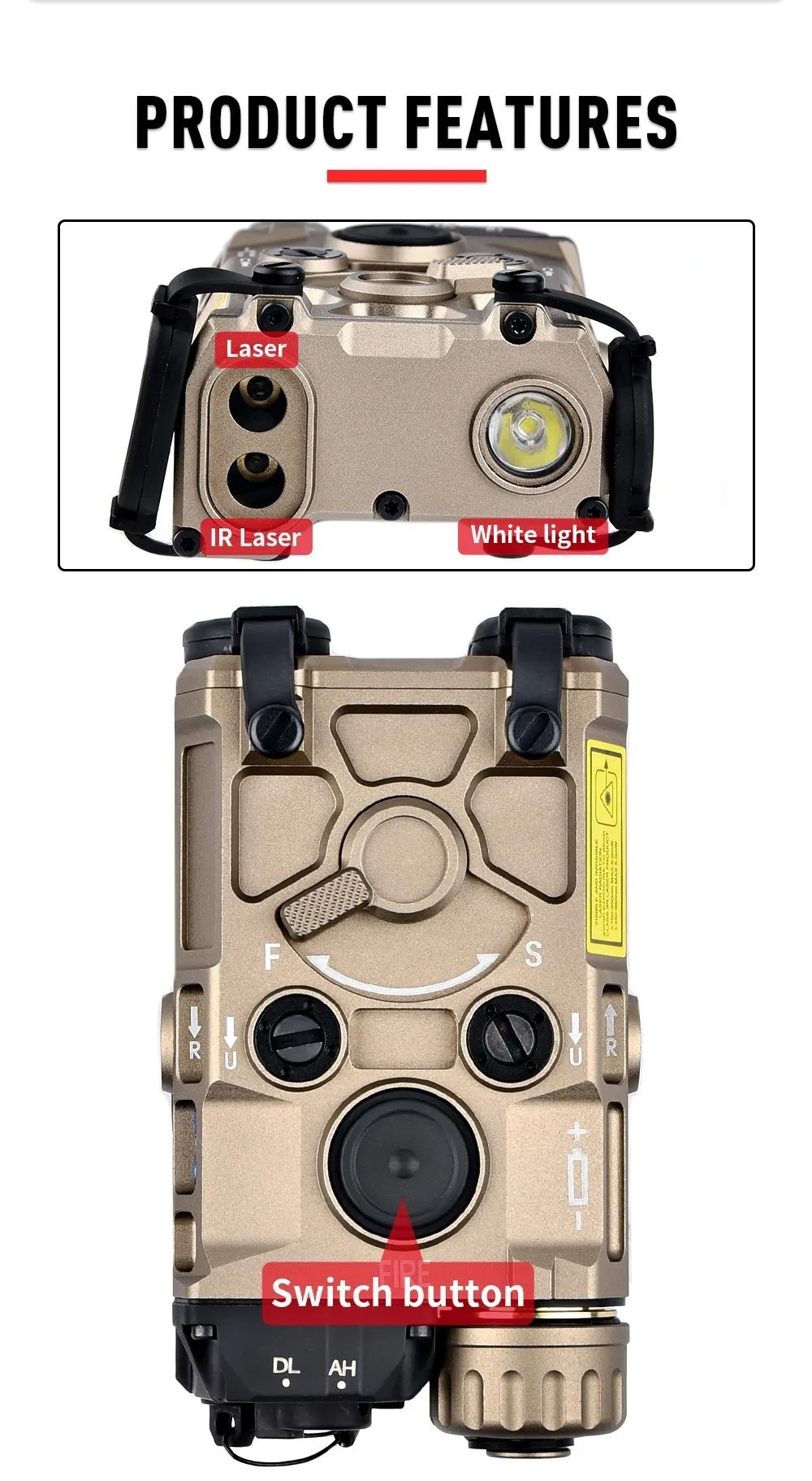 Un primer plano de una cámara con un interruptor en el lado