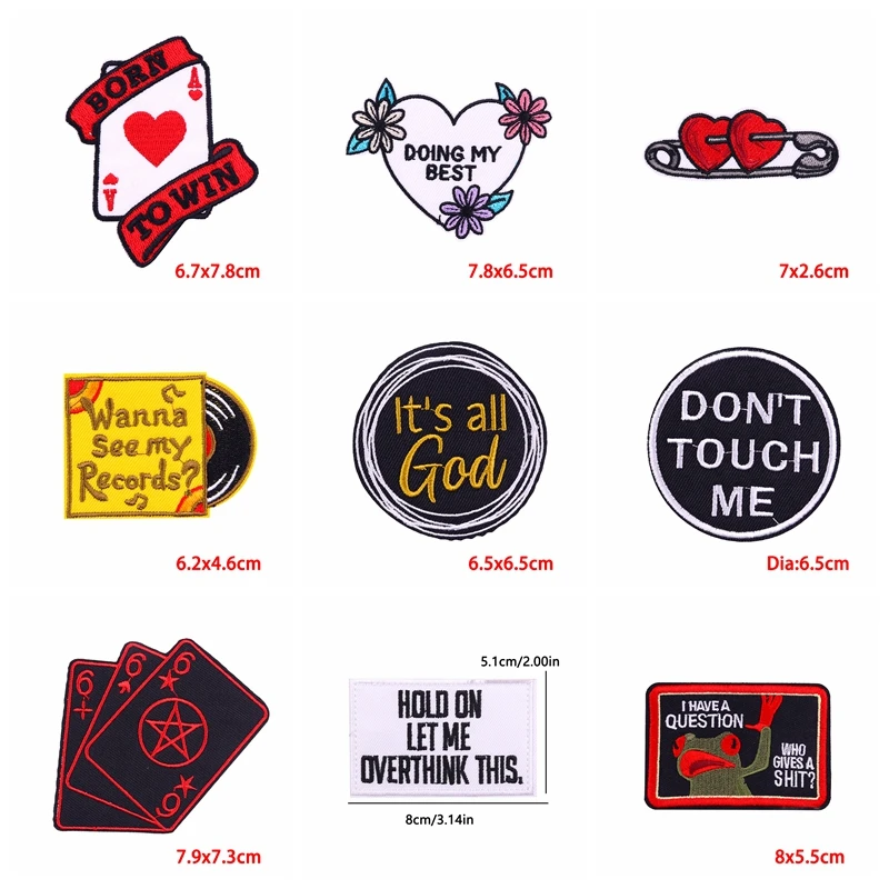 5 unids/lote Don't Touch Me planchar en parches bordados para ropa chaquetas DIY parche de forma redonda en ropa parche termoadhesivo - imagen 2