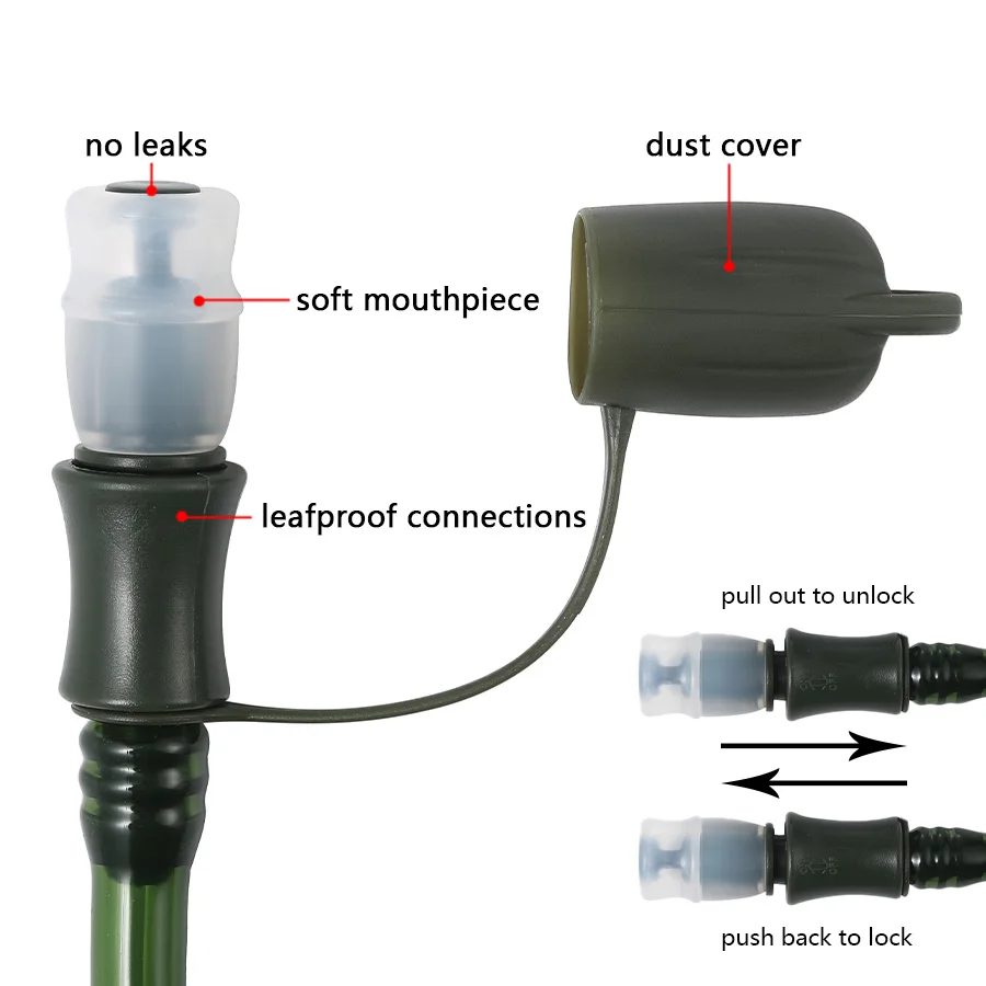 Mochila de senderismo de liberación rápida de 1,5 L-3,0 L, bolsa de agua a prueba de fugas, bolsa de agua sin BPA adecuada para acampar, andar en bicicleta y correr - imagen 4