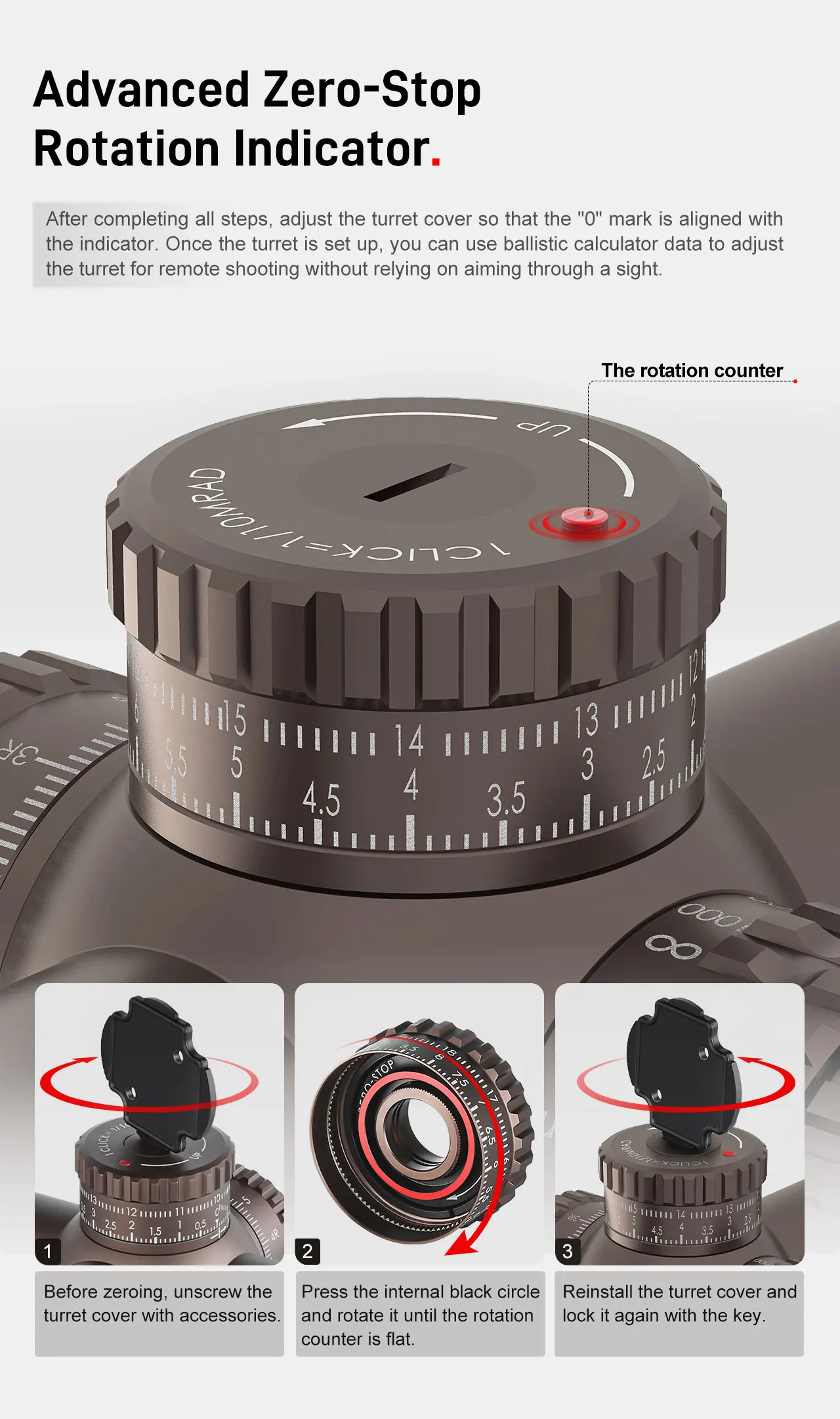 SPINA OPTICS 7-35x56 FFP 34mm Mira Táctica Topes Cero Paralaje Lateral